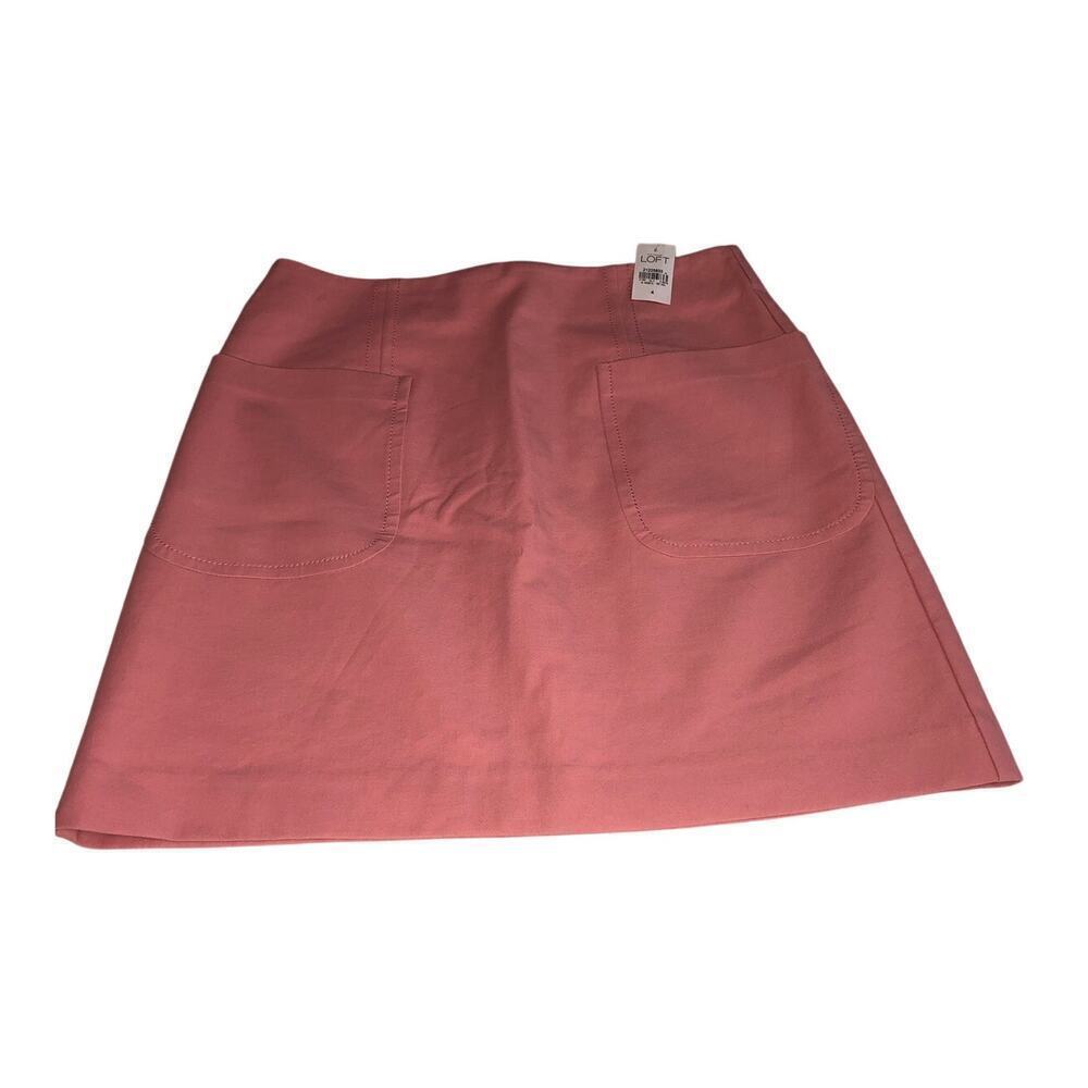 Loft Pink Skirt Size 4 Pockets Stretch Blend Short Lined Zipper BRAND NEW